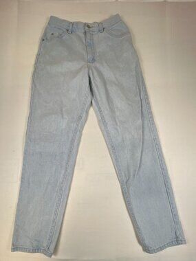 Vintage Lee Rider Womens Size 12 Med Light Wash Denim High Rise Tapered Jeans